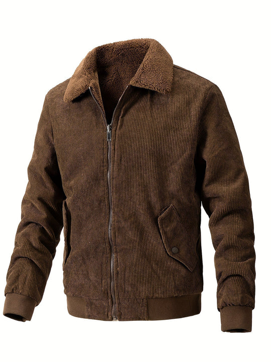 Bartomole | Warme gestreifte Cordjacke für Herren