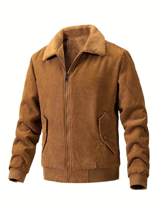 Bartomole | Warme gestreifte Cordjacke für Herren