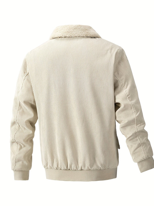 Bartomole | Warme gestreifte Cordjacke für Herren