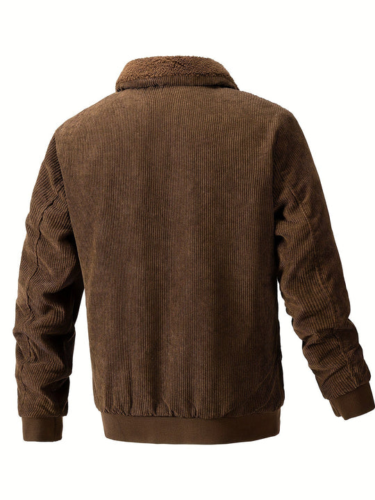 Bartomole | Warme gestreifte Cordjacke für Herren