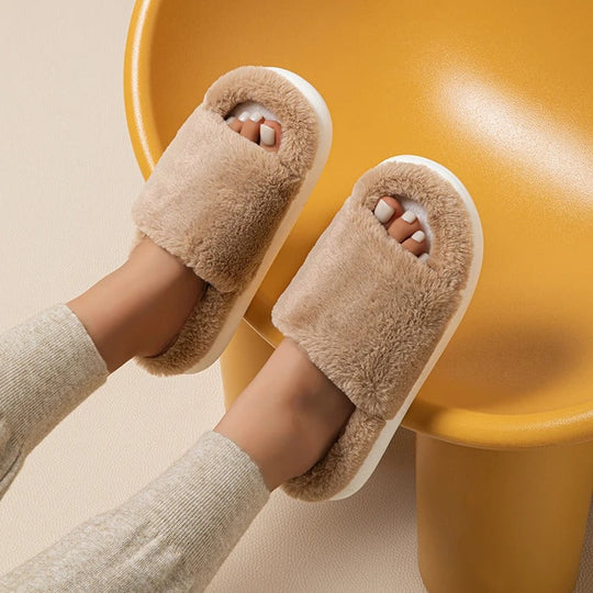 Bassiana | Weiche Peep-Toe Hausschuhe für Damen