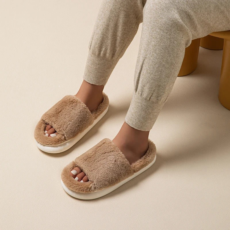 Bassiana | Weiche Peep-Toe Hausschuhe für Damen