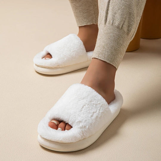 Bassiana | Weiche Peep-Toe Hausschuhe für Damen