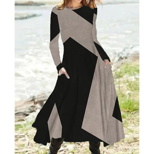 Bathilde | Elegantes Langarm-Midikleid für Damen