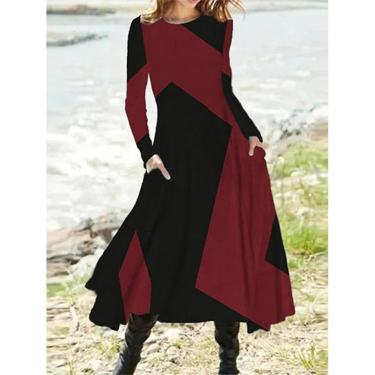 Bathilde | Elegantes Langarm-Midikleid für Damen