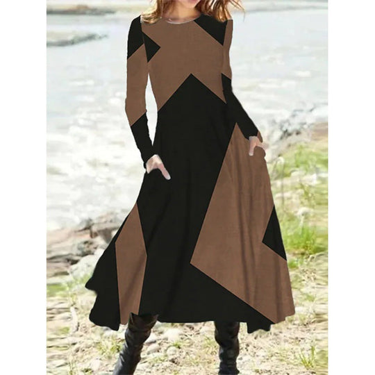 Bathilde | Elegantes Langarm-Midikleid für Damen