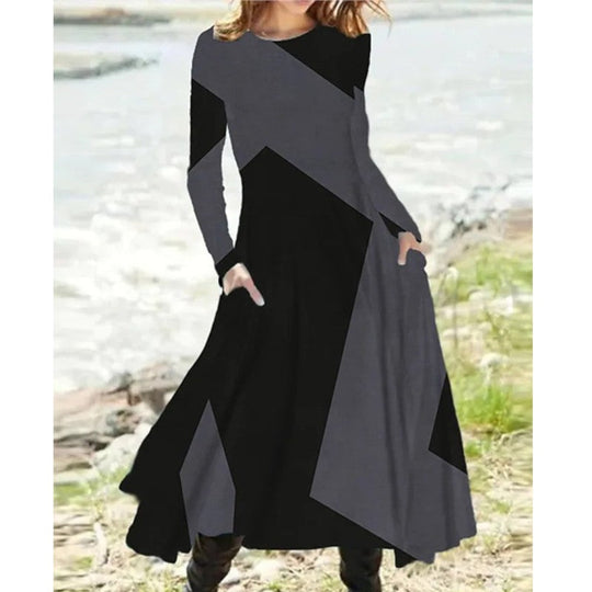 Bathilde | Elegantes Langarm-Midikleid für Damen