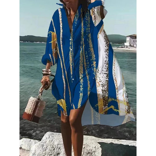 Beatrix | Zeitloses langes V-Ausschnitt-Kleid für Damen
