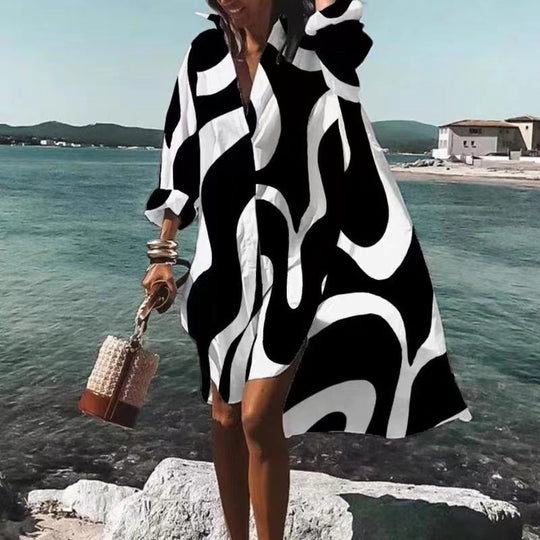 Beatrix | Zeitloses langes V-Ausschnitt-Kleid für Damen