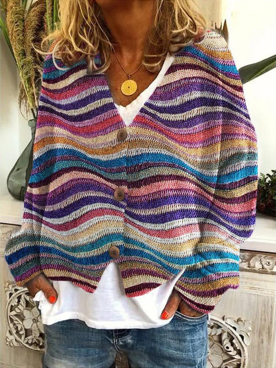 Bedruckte Strickjacke für Damen mit Elegantem Print
