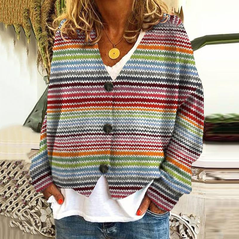 Bedruckte Strickjacke für Damen mit Elegantem Print