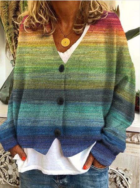 Bedruckte Strickjacke für Damen mit Elegantem Print