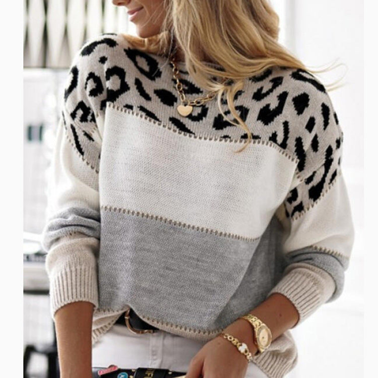 Bedruckter Damenpullover mit Jaguar-Print für Damen