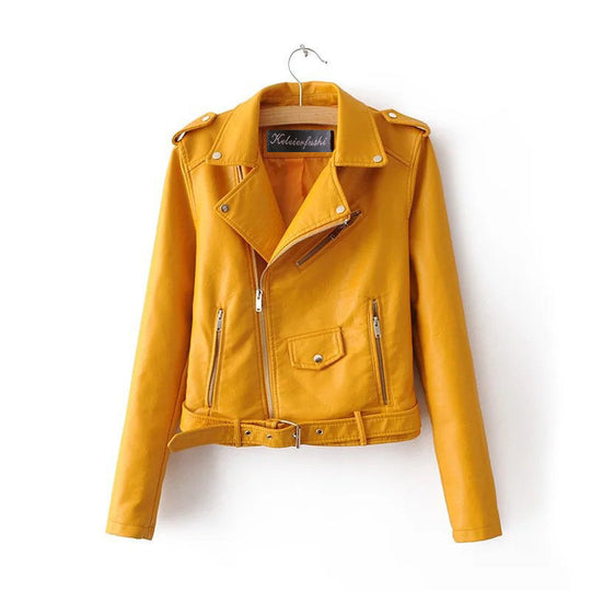 Benina | PU-Lederjacke mit Gürtel für Damen