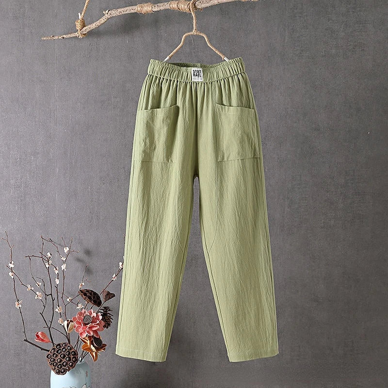 Bequeme Weichen Sommer Stoffhose für Damen