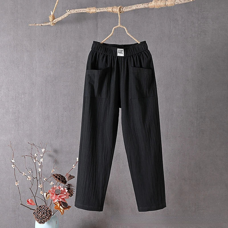 Bequeme Weichen Sommer Stoffhose für Damen