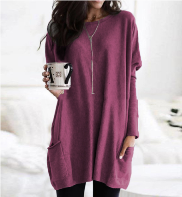 Bequemer Langarmpullover für Damen mit Lockere Passform