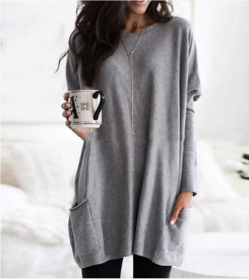 Bequemer Langarmpullover für Damen mit Lockere Passform