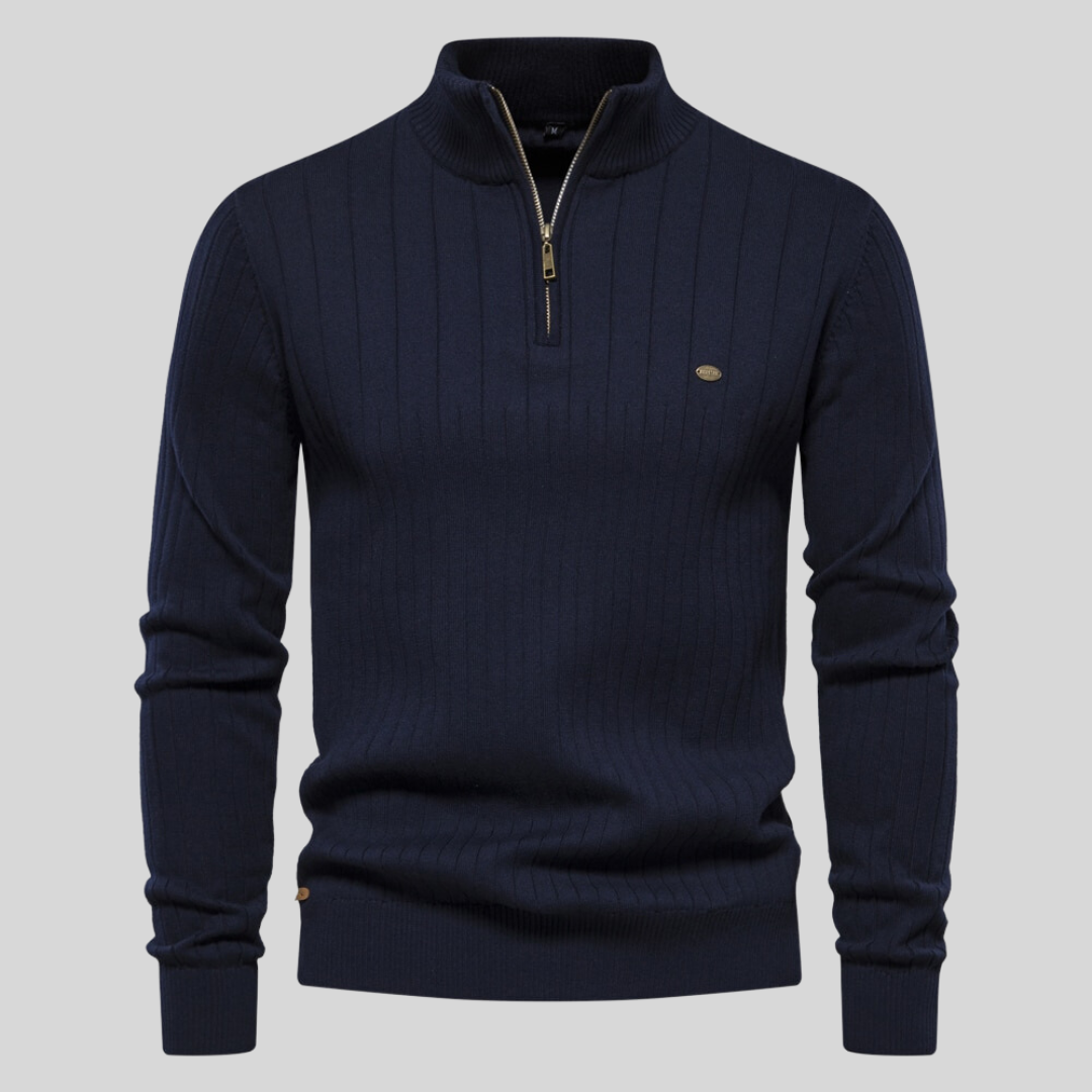 Bertsch | Strickpullover mit Reißverschlusskragen für Herren