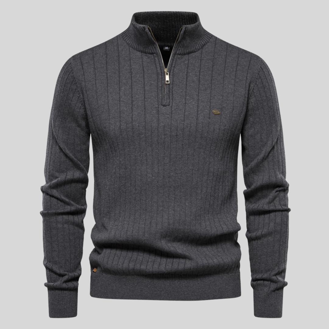 Bertsch | Strickpullover mit Reißverschlusskragen für Herren