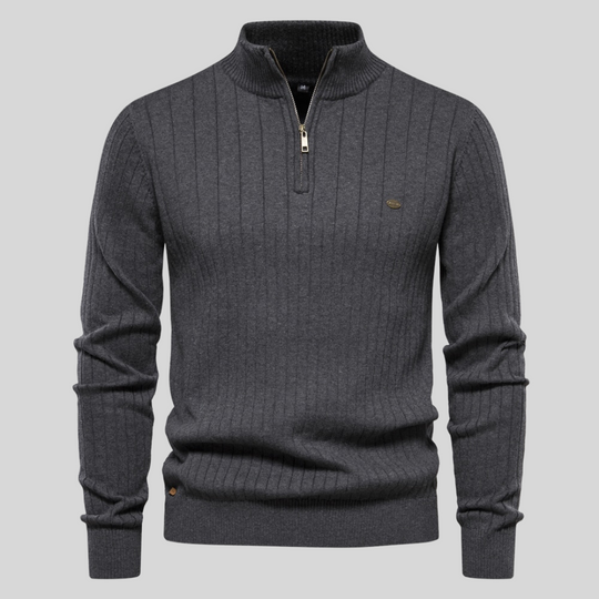 Bertsch | Strickpullover mit Reißverschlusskragen für Herren