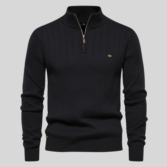 Bertsch | Strickpullover mit Reißverschlusskragen für Herren