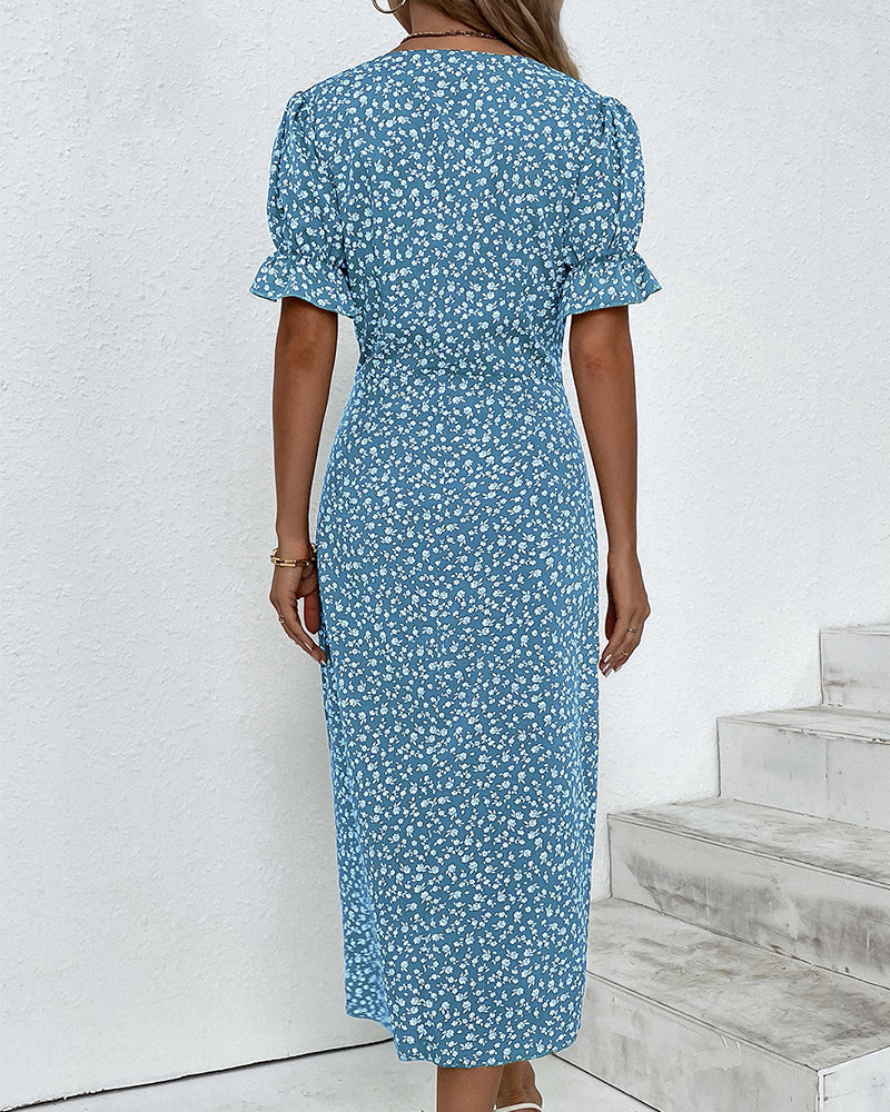 Blanca | Geblümtes Midi-Kleid für Damen