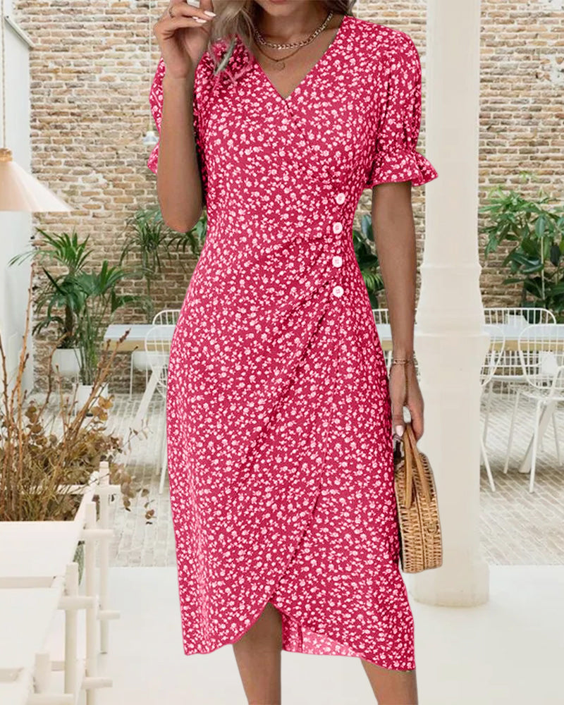 Blanca | Geblümtes Midi-Kleid für Damen