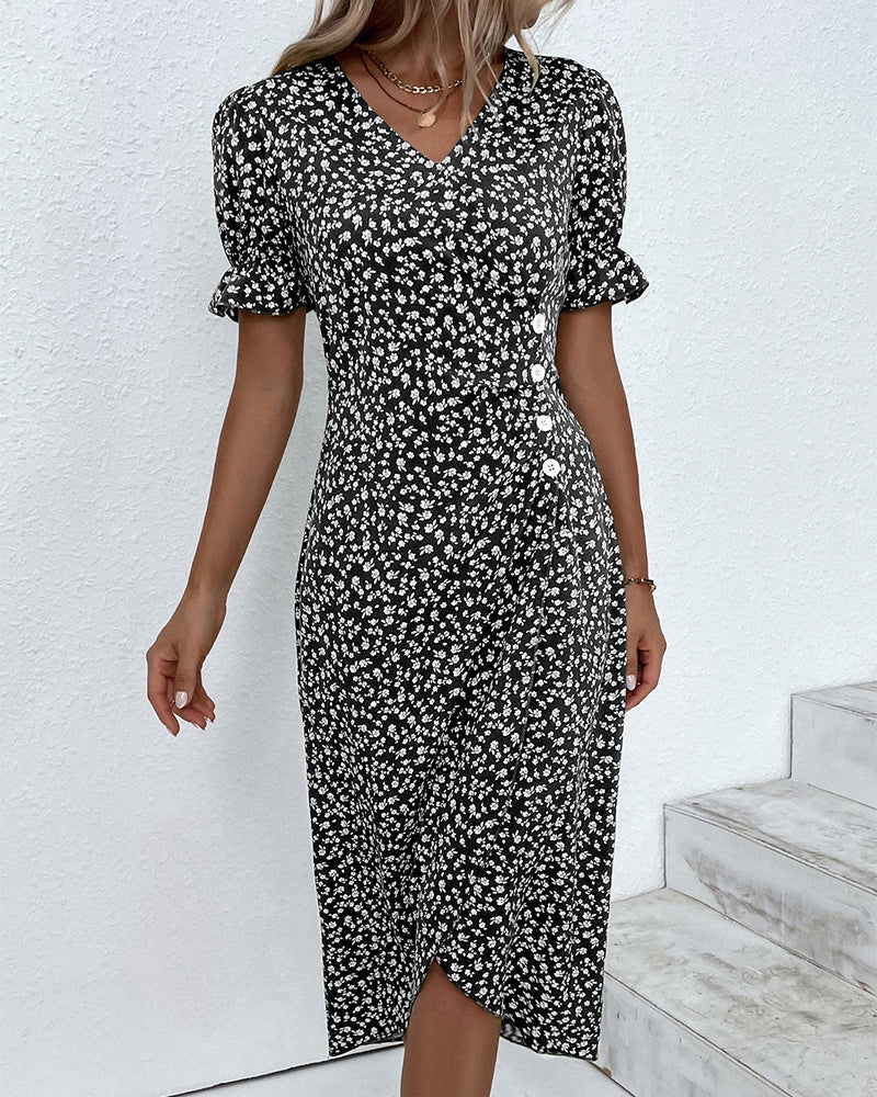Blanca | Geblümtes Midi-Kleid für Damen