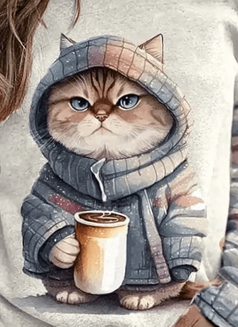 Blanchee | Süßer Pullover mit Katzenmotiv für Damen