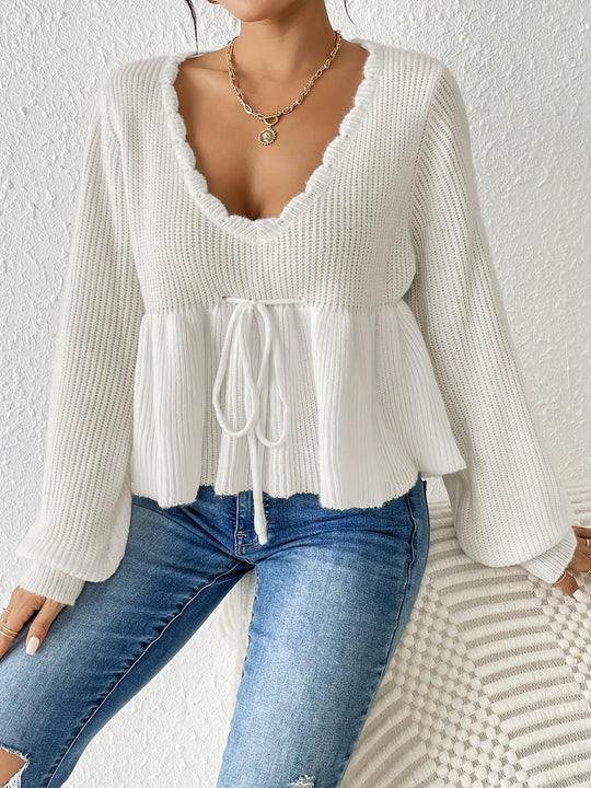 Bonny | Pullover mit Rüschensaum für Damen