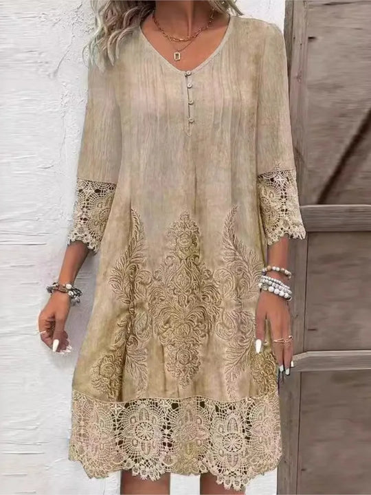 Borghilda | Schickes V-Ausschnitt-Kleid für Damen