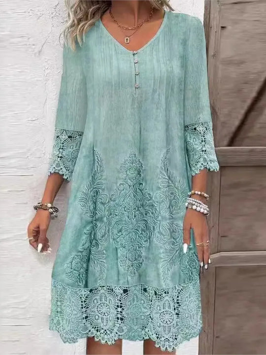 Borghilda | Schickes V-Ausschnitt-Kleid für Damen