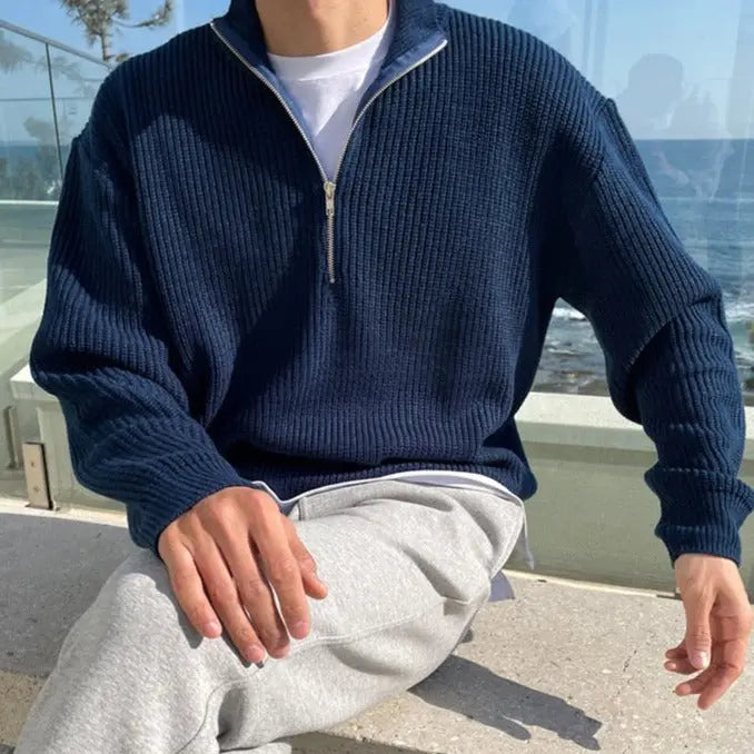 Brunhild | Gemütlicher Half-Zip-Pullover für Herren