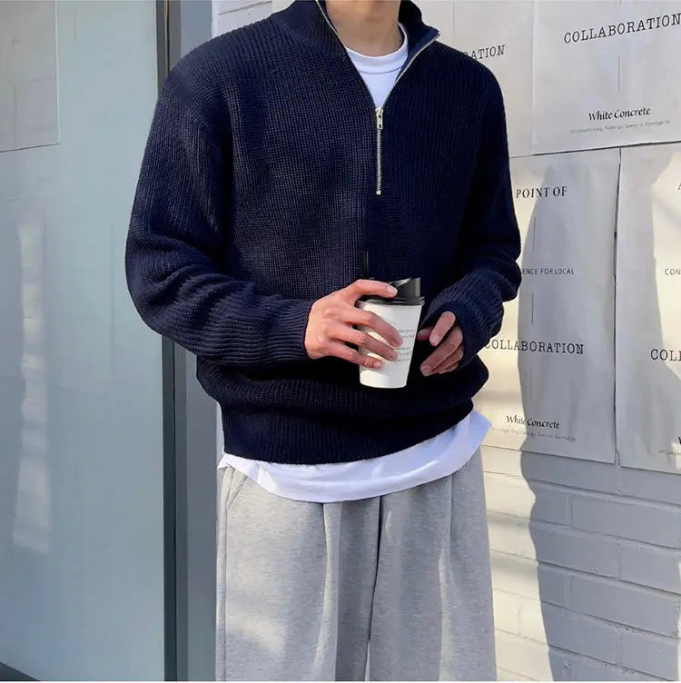 Brunhild | Gemütlicher Half-Zip-Pullover für Herren
