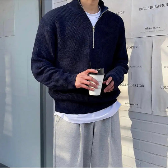 Brunhild | Gemütlicher Half-Zip-Pullover für Herren