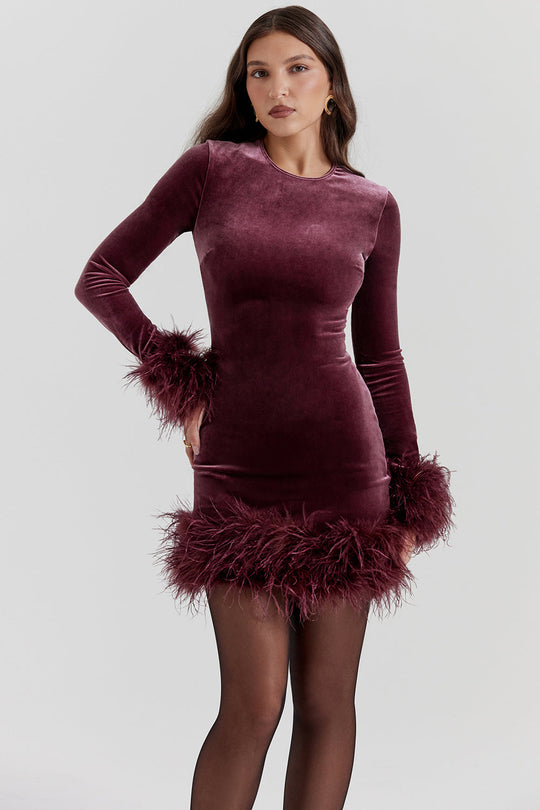 Brunilda | Trendiges Samt-Minikleid für Damen