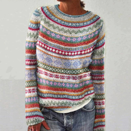 Brynnhilda | Heller bunter Pullover für Damen