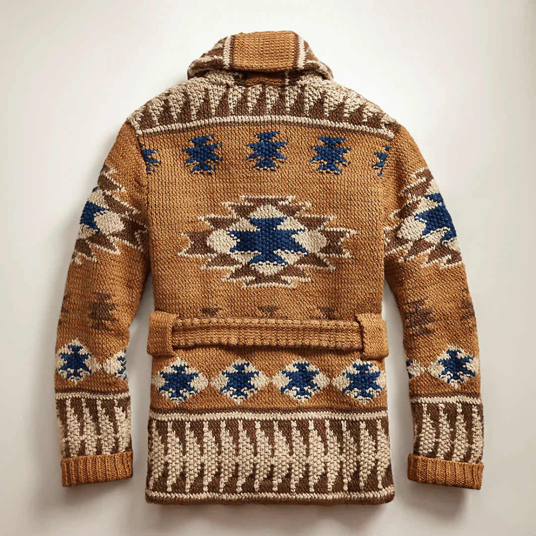 Byron | Vintage-Strickjacke mit Gürtel für Herren