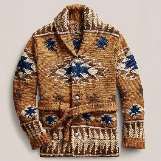 Byron | Vintage-Strickjacke mit Gürtel für Herren