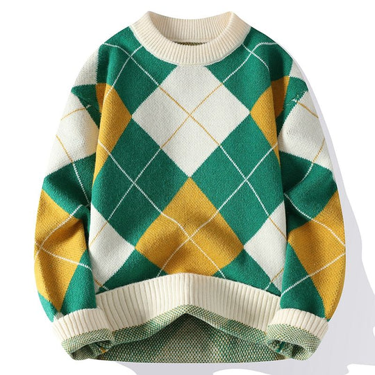 Caesar | Kariertes Strickpullover für Herren