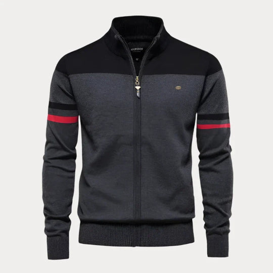 Cajus | Reißverschluss Strick-Cardigan für Herren