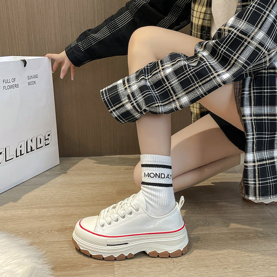 Canvas Sneakers mit Plateau für Damen