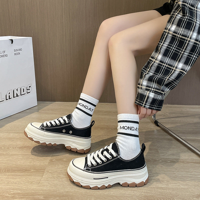 Canvas Sneakers mit Plateau für Damen