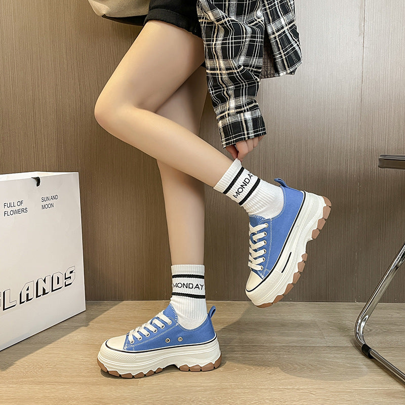Canvas Sneakers mit Plateau für Damen