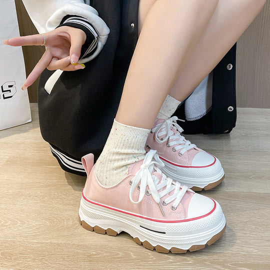 Canvas Sneakers mit Plateau für Damen