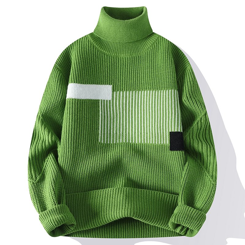 Caspar | Gemusterter Rollkragenpullover für Herren