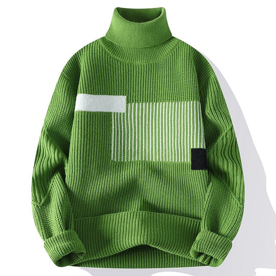 Caspar | Gemusterter Rollkragenpullover für Herren