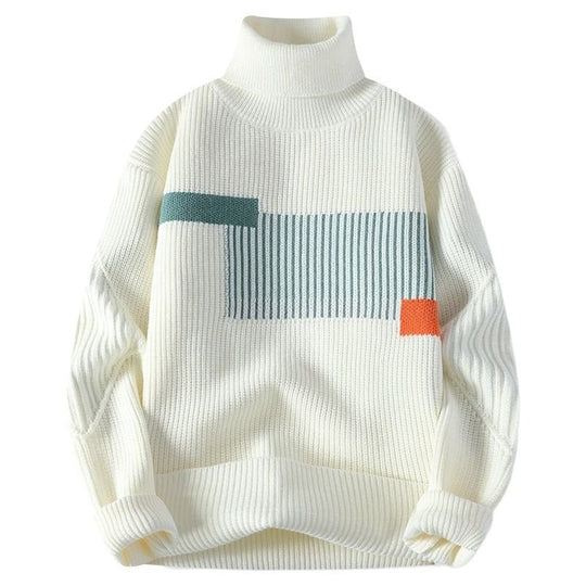 Caspar | Gemusterter Rollkragenpullover für Herren