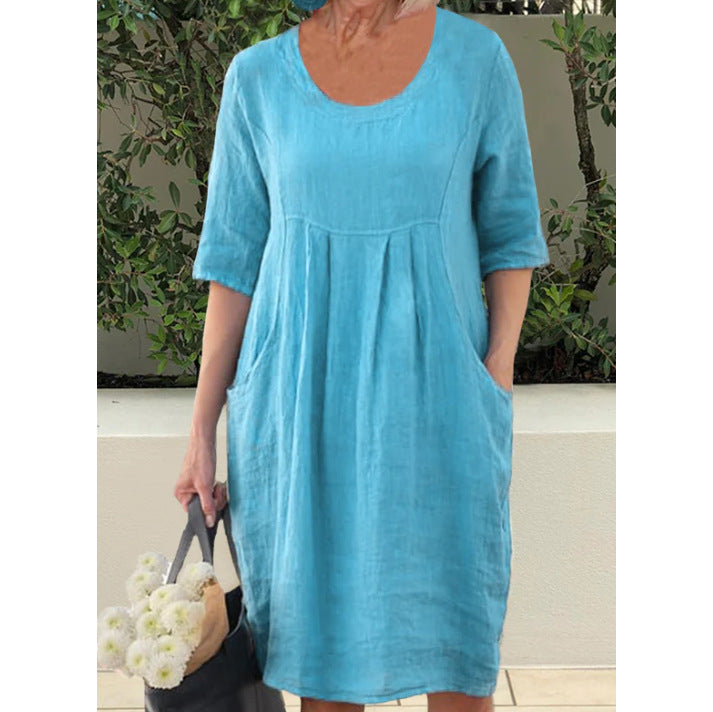 Charleen | Vintage-Kleid mit kurzen Ärmeln für Damen